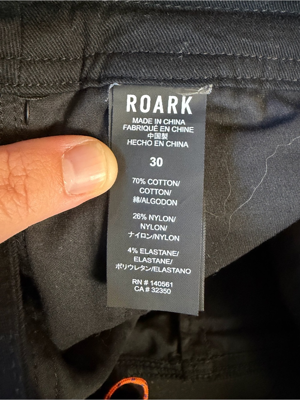 NWT $95 ROARK Men’s Layover Pro Traveler Pants in Black Waist 30 - Picture 9 of 10